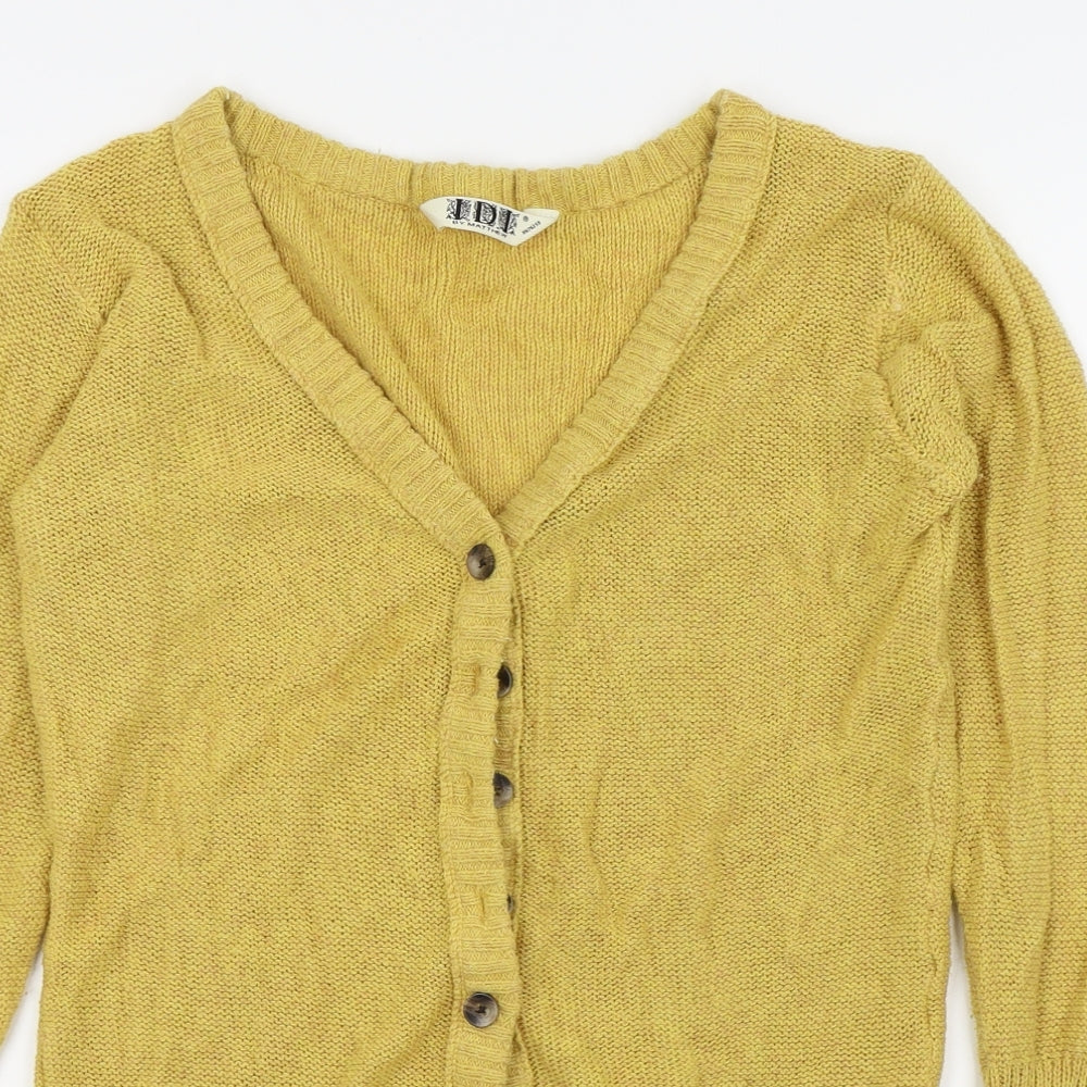 idi Womens Yellow   Cardigan Jumper Size M