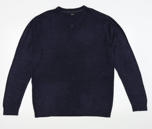 M&Co Mens Blue   Pullover Jumper Size L