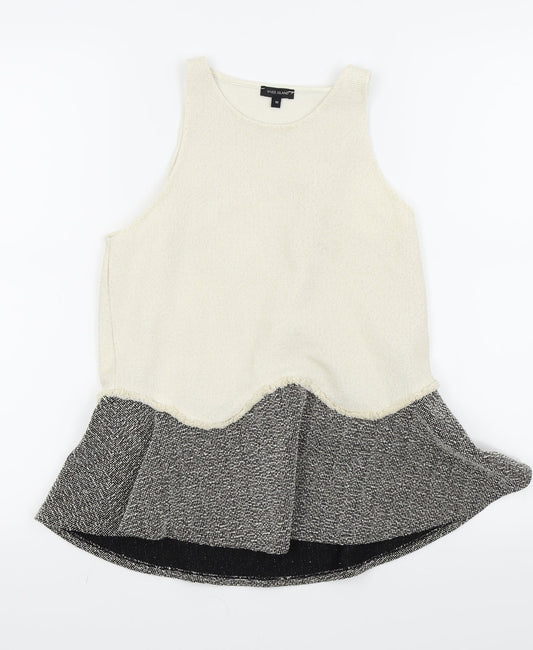 River Island Womens White Houndstooth  Basic Tank Size 10