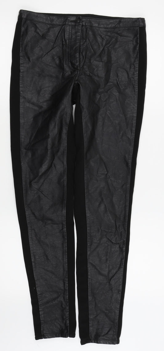 H&M Womens Black   Trousers  Size 12 L20 in