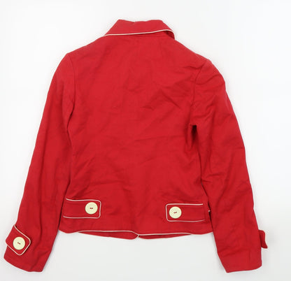Preloved Topshop Womens Red   Jacket Blazer Size 6 - Back