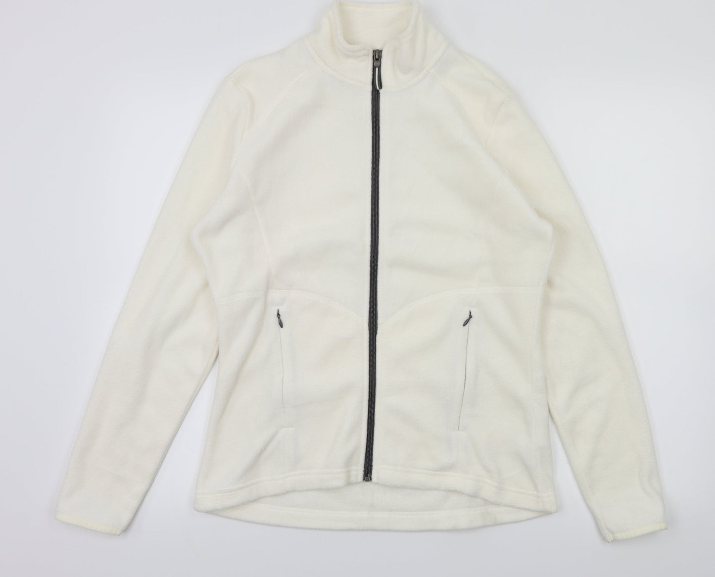 m&s Womens Ivory   Full Zip Jumper Size 10
