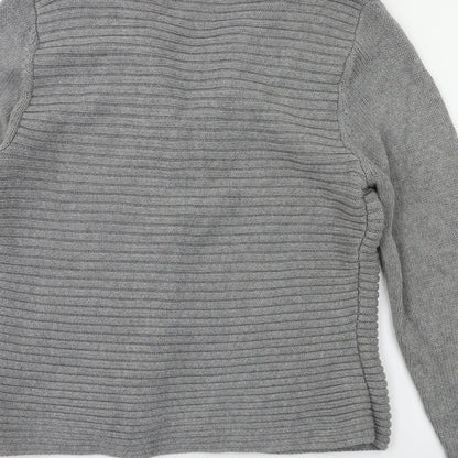 Preloved m&s Womens Grey   Cardigan Jumper Size 14 - Label