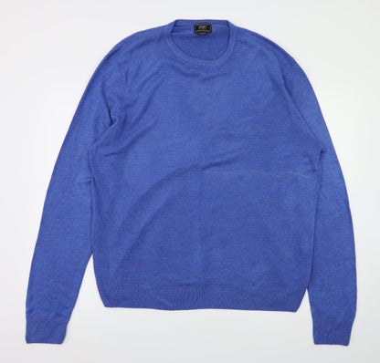 Preloved F&F Mens Blue Houndstooth  Pullover Sweatshirt Size XL - Front