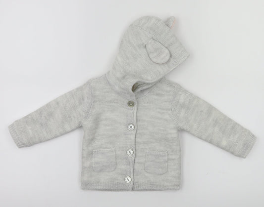 F&F  Grey Animal Print  Basic Jacket Jacket Size 3-6 Months