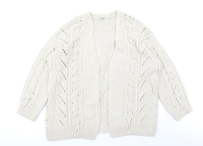 Preloved George Womens Beige   Cardigan Jumper Size M - Front