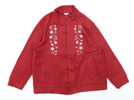 Anne De Lancay Womens Red   Full Zip Sweatshirt Size M