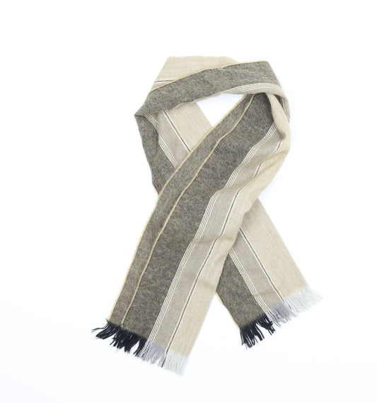 Francois Duchamps Mens Beige Striped  Scarf  One Size