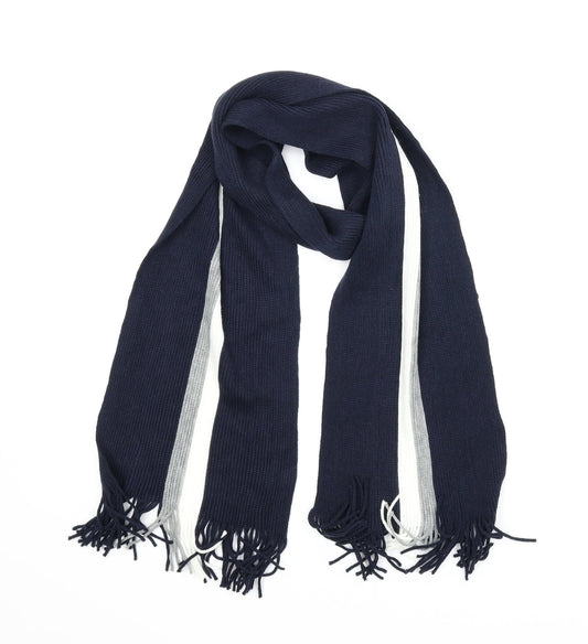 Nutmeg Mens Blue Striped  Scarf  One Size