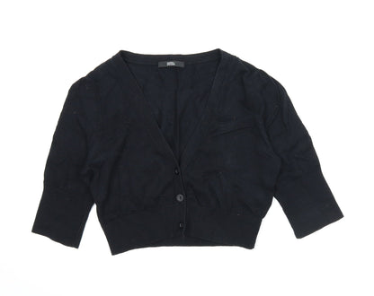 Preloved M&S Womens Black   Cardigan Jumper Size 12 - Front