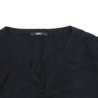 Preloved M&S Womens Black   Cardigan Jumper Size 12 - Detail