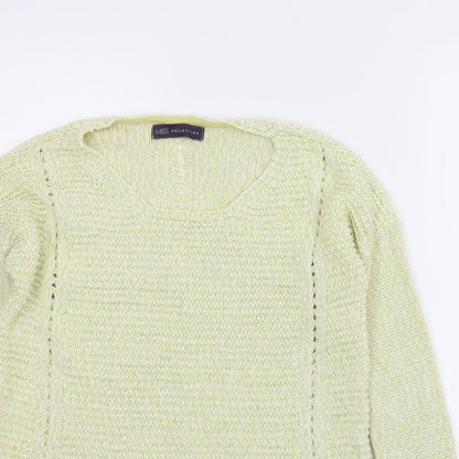 Preloved M&S Womens Yellow   Pullover Jumper Size 8 - Detail