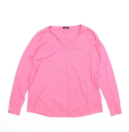 Preloved M&Co Womens Pink   Pullover Jumper Size 18 - Front
