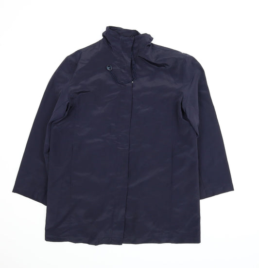 Essentials Womens Blue   Rain Coat Coat Size 16