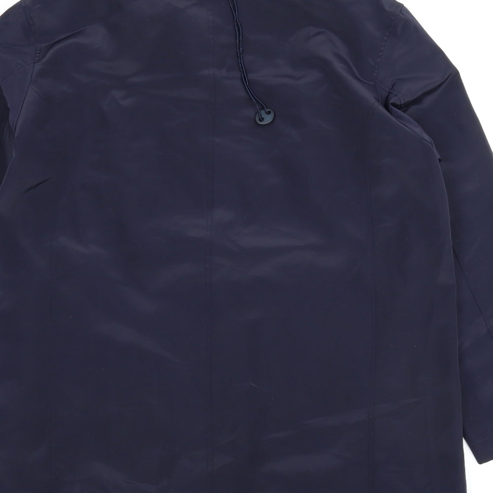 Essentials Womens Blue   Rain Coat Coat Size 16