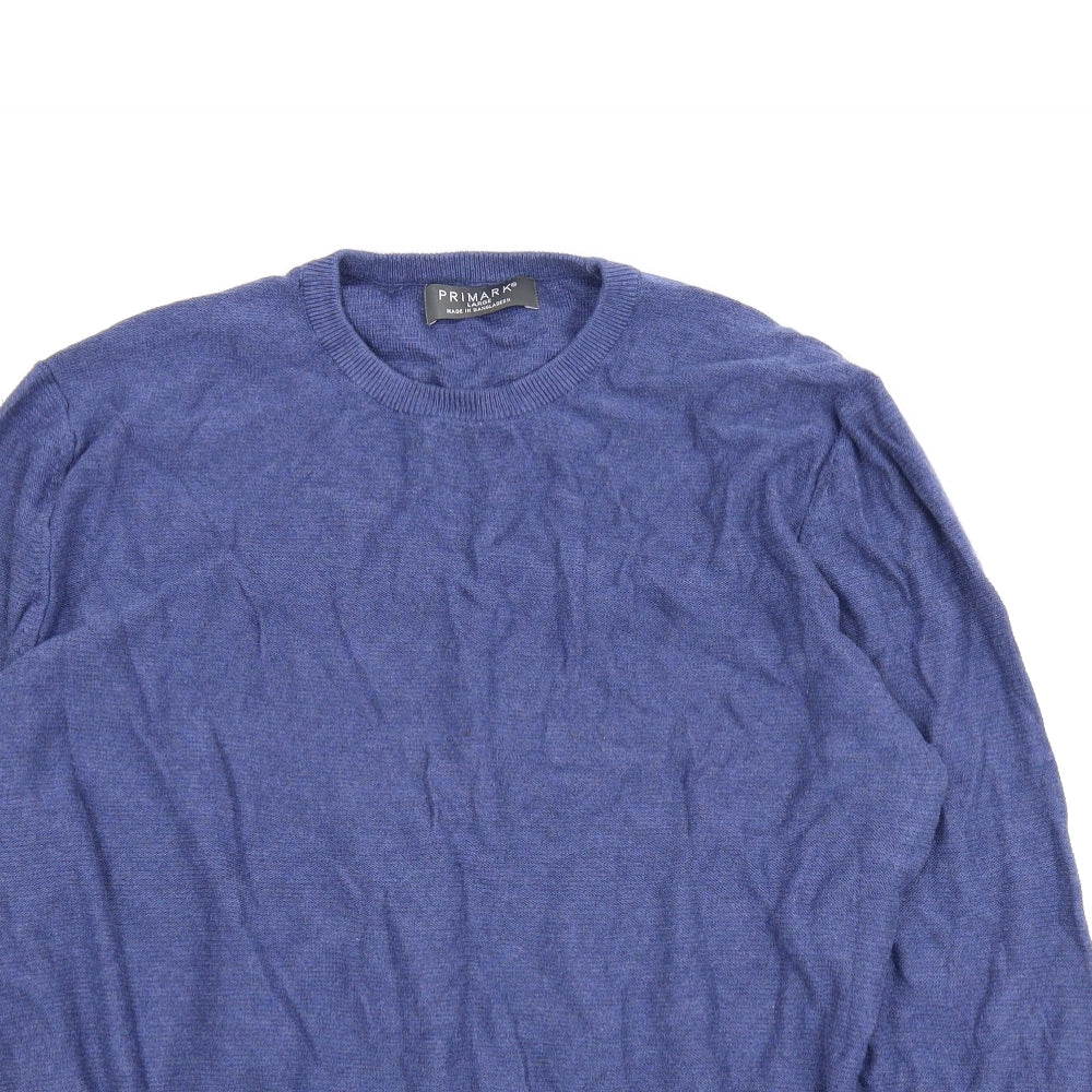 Primark Mens Blue   Pullover Jumper Size L