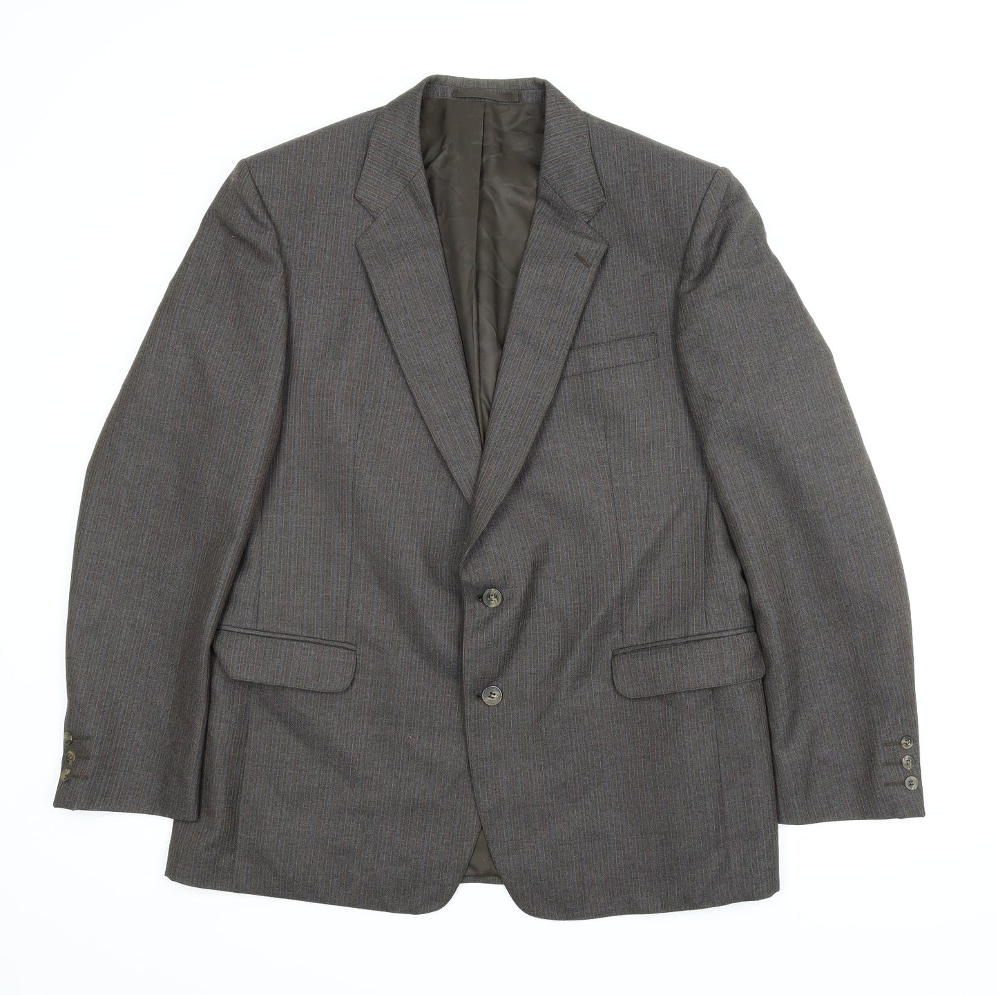 Greenwoods Mens Brown Striped  Jacket Suit Jacket Size 44