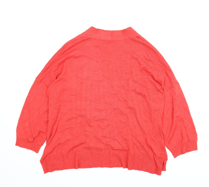Preloved Intuition Womens Red   Cardigan Jumper Size XL - Back