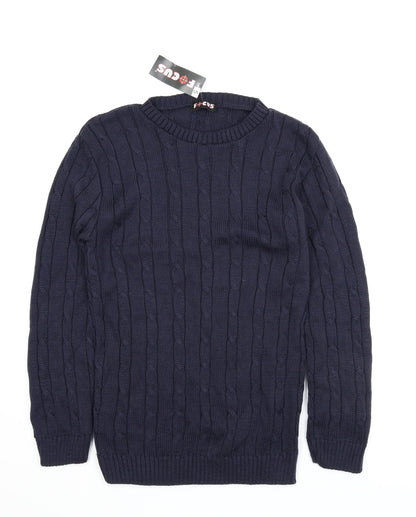 Preloved Focus Mens Blue   Pullover Jumper Size S - Front