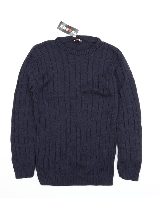 Focus Mens Blue   Pullover Jumper Size S