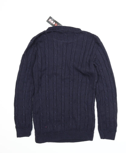 Preloved Focus Mens Blue   Pullover Jumper Size S - Back