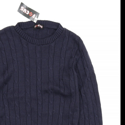 Preloved Focus Mens Blue   Pullover Jumper Size S - Detail