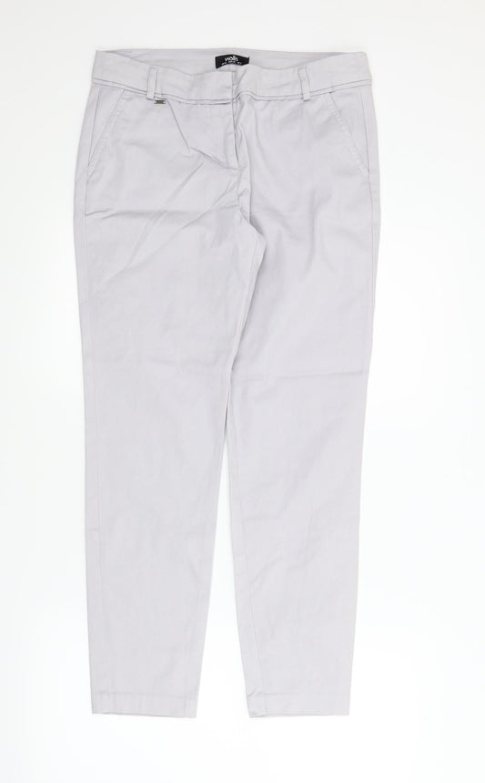 Wallis Womens Grey   Chino Trousers Size 12 L26 in