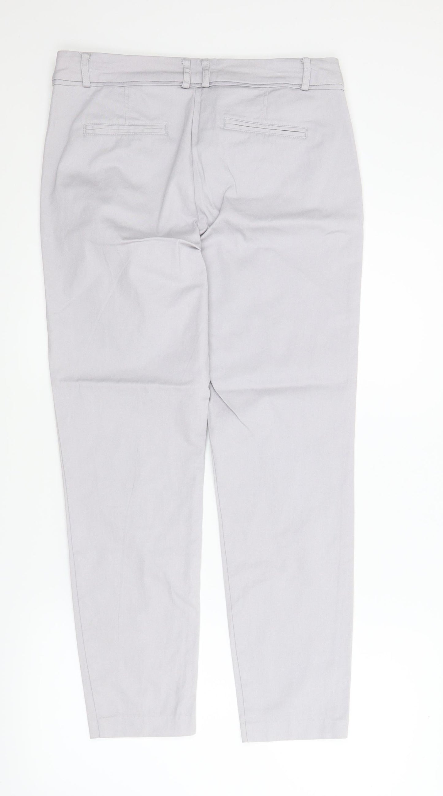 Wallis Womens Grey   Chino Trousers Size 12 L26 in