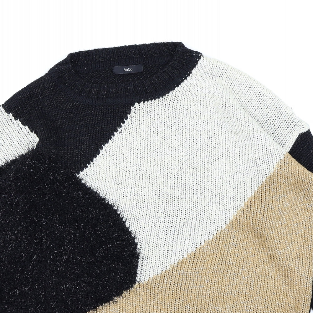 M&Co Womens Black  Knit Pullover Jumper Size 10