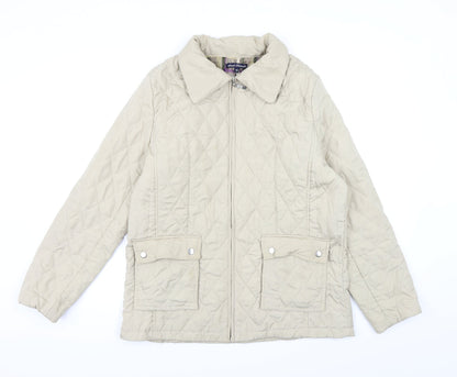 Preloved Sarah Hamilton Womens Beige   Overcoat Coat Size 16 - Front