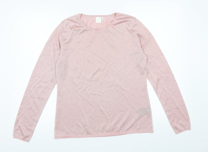 Preloved H&M Womens Pink  Knit Pullover Jumper Size L - Front