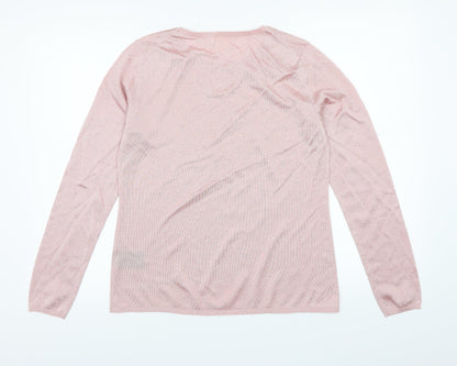 Preloved H&M Womens Pink  Knit Pullover Jumper Size L - Back
