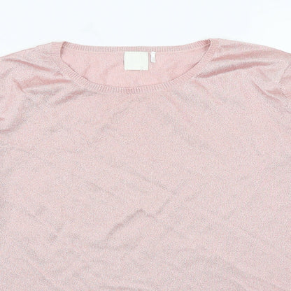 Preloved H&M Womens Pink  Knit Pullover Jumper Size L - Detail