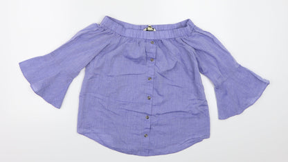 Preloved Miss Selfridge Womens Blue   Basic Blouse Size 8 - Front