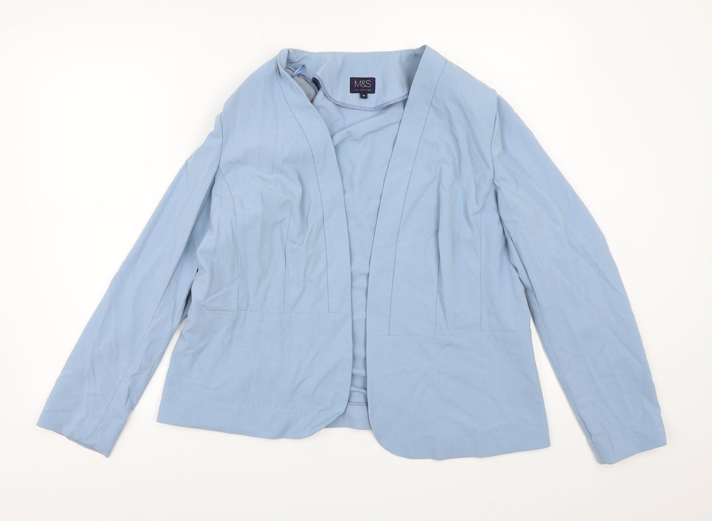 Marks and Spencer Womens Blue  Rayon Jacket Blazer Size 16