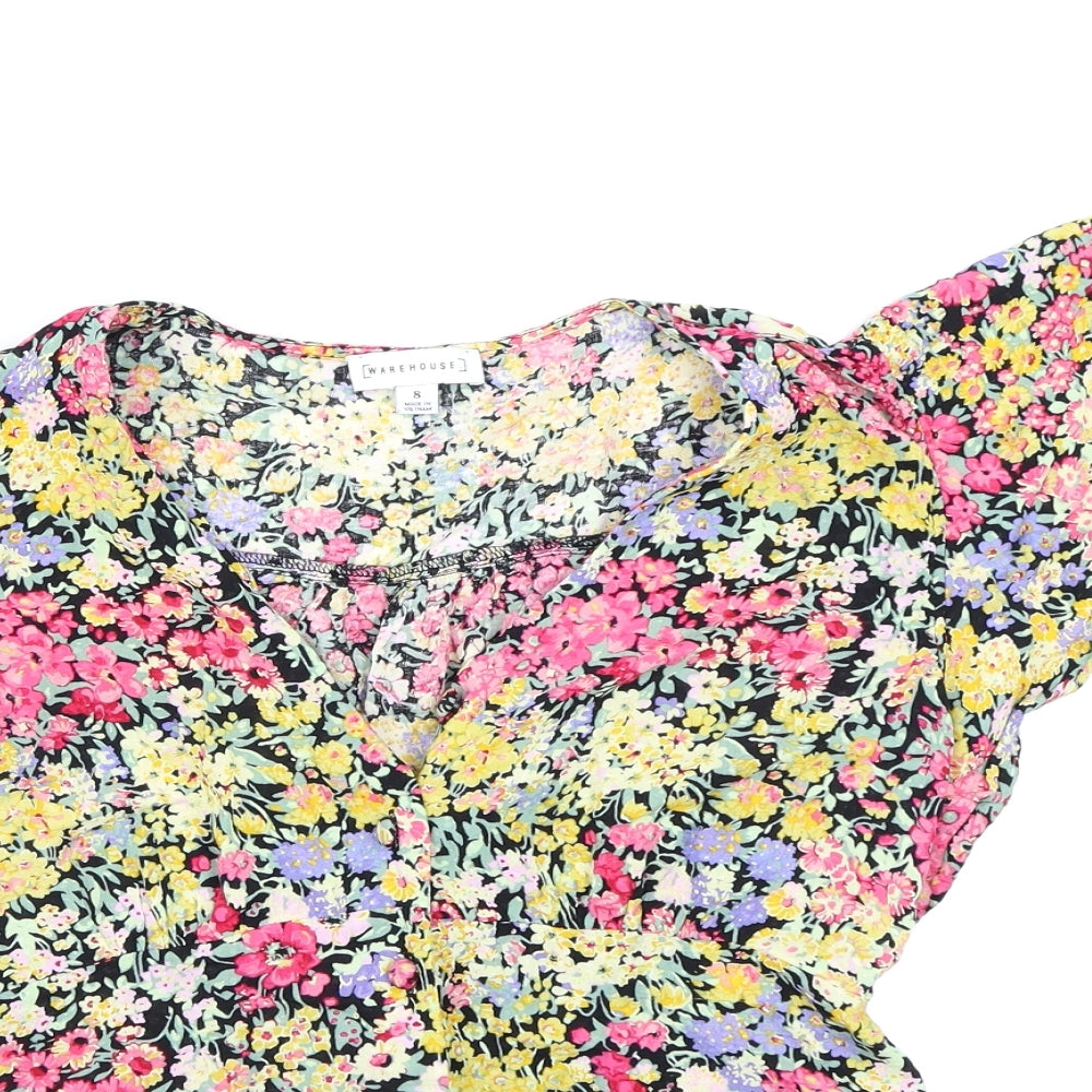 Warehouse Womens Multicoloured Floral  Basic Blouse Size 8
