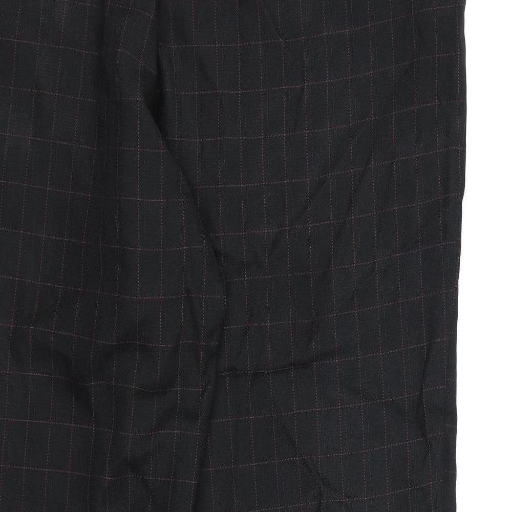 Marks and Spencer Womens Black Check Rayon Dress Pants Trousers Size 18 L27 in