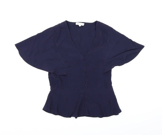 Warehouse Womens Blue  Chiffon Basic Blouse Size 10
