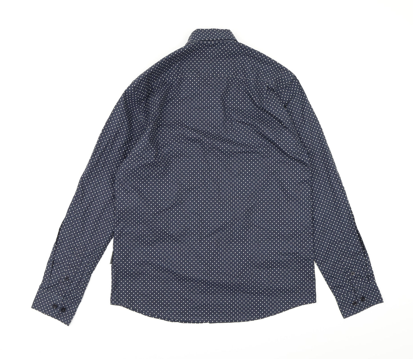 Peter Werth Mens Blue Polka Dot   Button-Up Size M