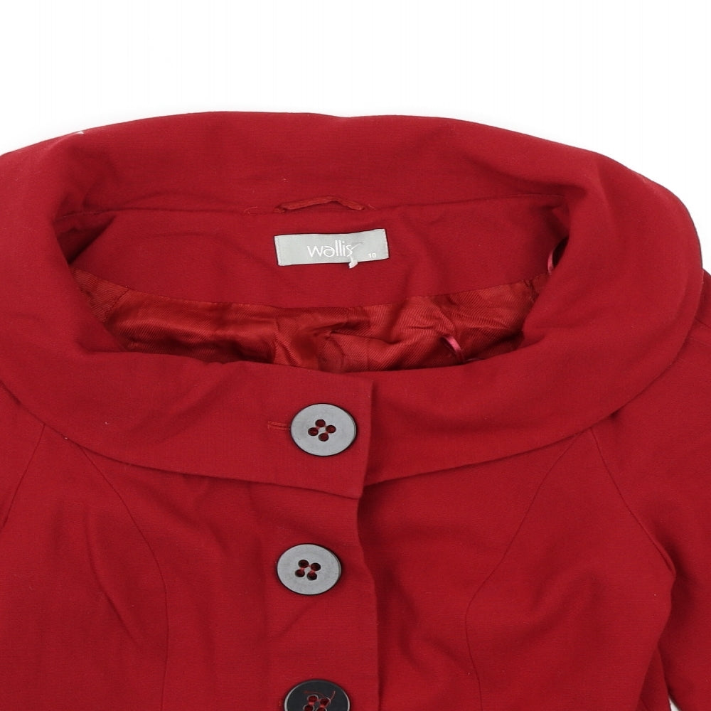 Wallis Womens Red   Pea Coat Coat Size 10
