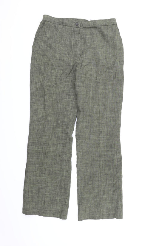 Marks and Spencer Womens Green  Rayon Trousers  Size 12 L30 in