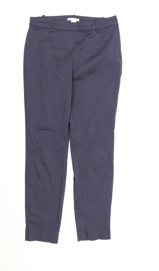 H&M Womens Grey  Rayon Chino Trousers Size 10 L26 in