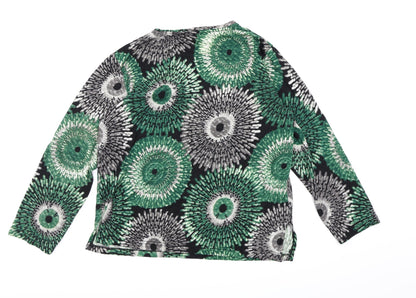 Preloved yeshini Womens Green Floral Knit Pullover Jumper Size M - Back