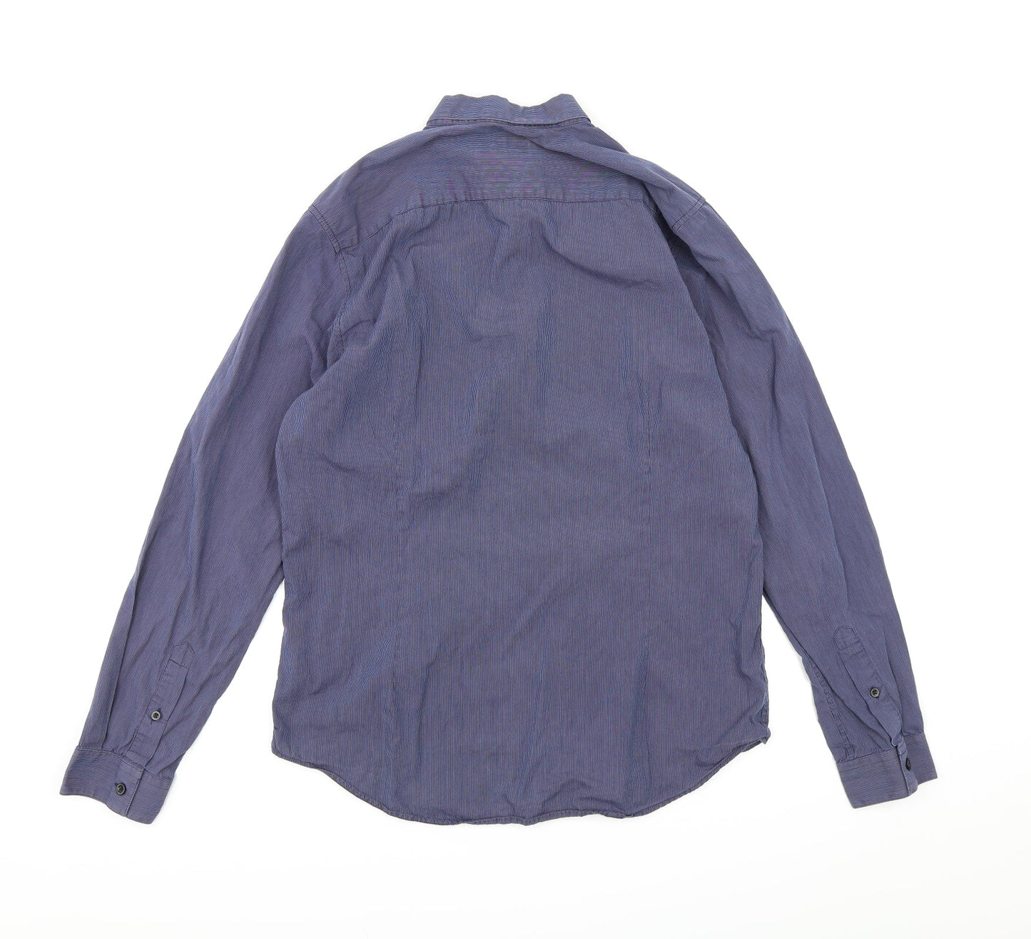 Burton London  Mens Blue Striped   Button-Up Size M