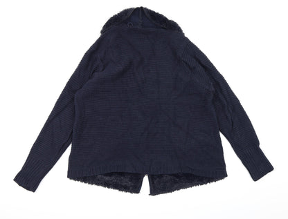 Preloved M&Co Womens Blue  Knit Cardigan Jumper Size 16 - Back