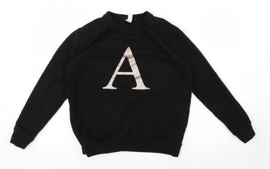 Just Hoods Girls Black   Pullover Jumper Size 12-13 Years
