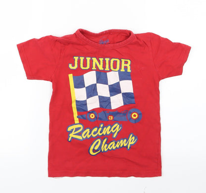 Preloved Boys  Boys Red   Basic T-Shirt Size 5-6 Years - Front
