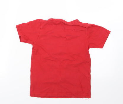 Preloved Boys  Boys Red   Basic T-Shirt Size 5-6 Years - Back