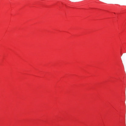 Preloved Boys  Boys Red   Basic T-Shirt Size 5-6 Years - Label