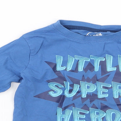 Preloved Boys Boys Blue   Basic T-Shirt Size 5-6 Years - Detail